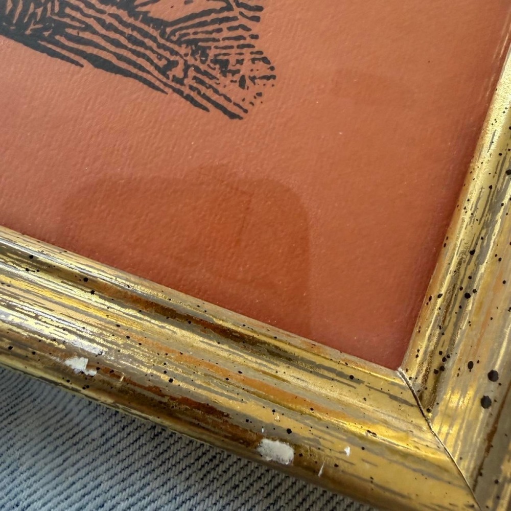 Vintage Great Owl Jonathan Fisher Framed Wall Art - Picture 4 of 6